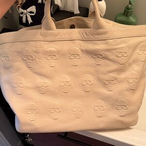 IO Pelle large cream skull tote